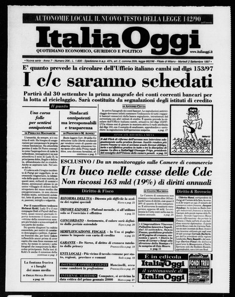 Italia oggi : quotidiano di economia finanza e politica